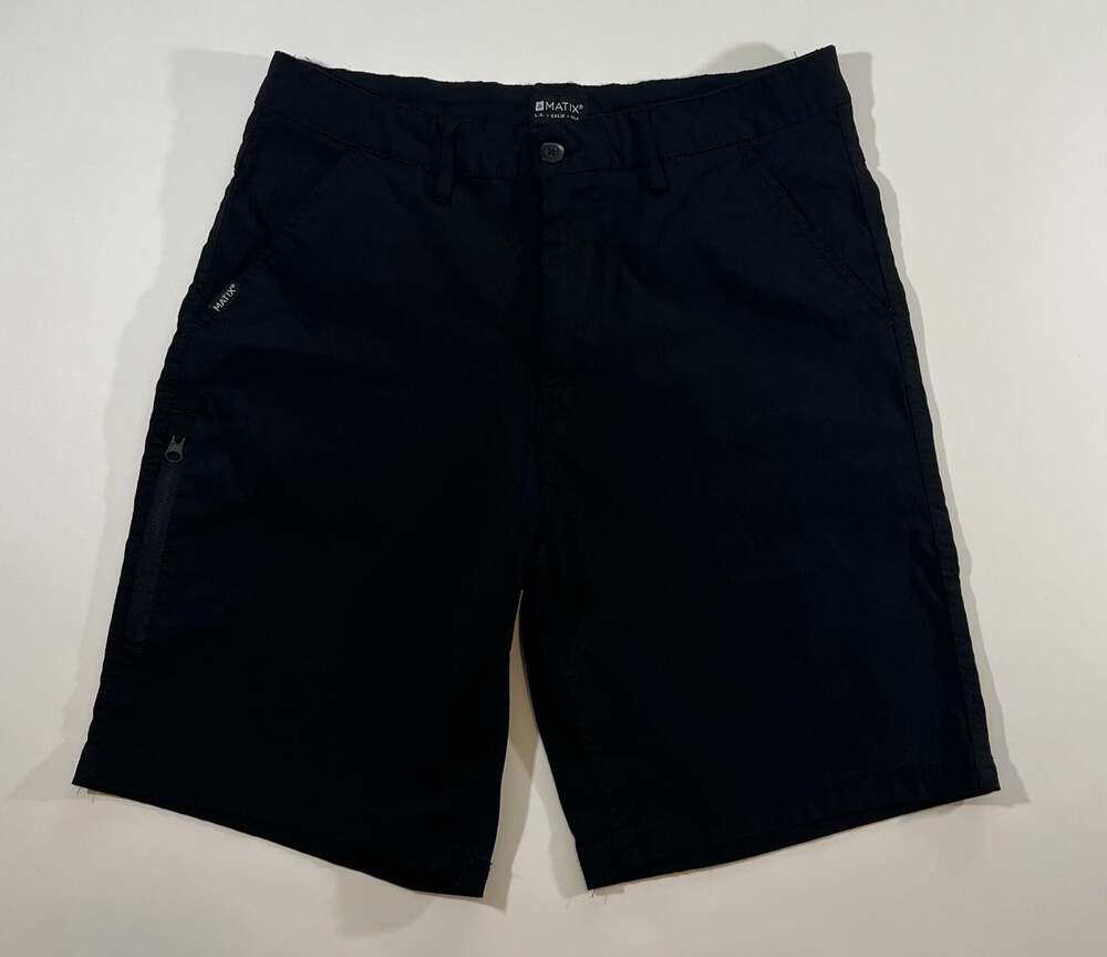 Matix L.A. Calif USA Black Nylon Spandex Performance Walk Shorts Size 32